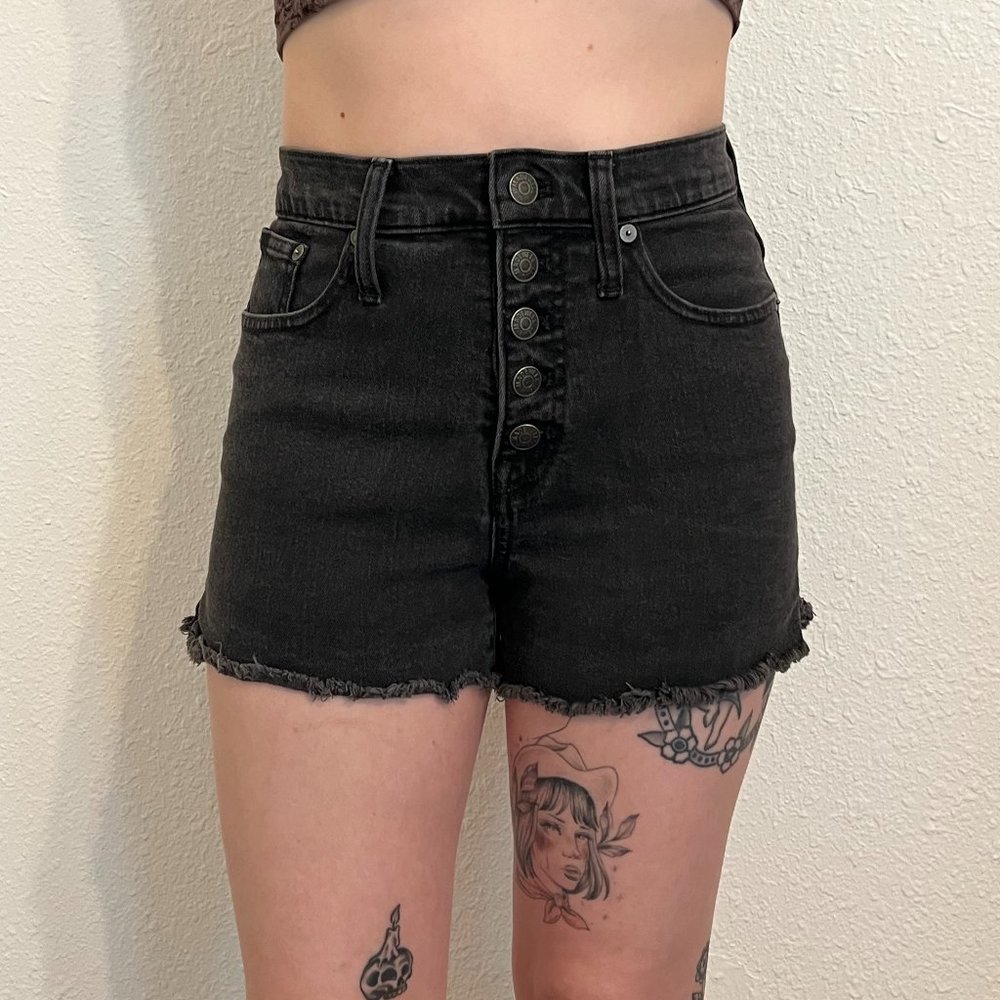 Madewell High Rise Button Front Shorts